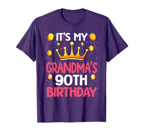 It's My Grandma's 90th Birthday Happy Birthday 90 Years Old T-Shirt