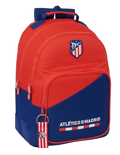 Safta ATLÉTICO DE MADRID - Mochila Escolar Infantil, Ideal para Niños de Diferentes Edades, Cómoda y Versátil, Calidad y Resistencia, 32x15x42 cm, Color Rojo/Azul