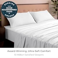 Mellanni Iconic 4-Piece Bed Sheet Set, 16" Deep Pocket (King, White) — image 2