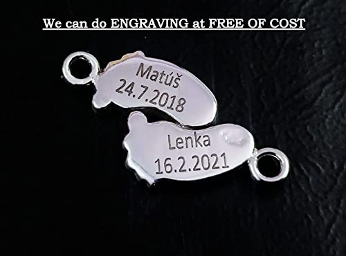 Miniatura 4 de 925 Sterling Silver Baby Foot Shape Pendant Blank Bezel Setting For Pour Resin,Breastmilk Jewelry,Keepsake Jewelry, Baby Feet Jewelry