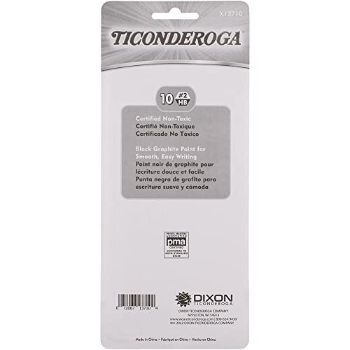 Ticonderoga Pencils, Wood-Cased, Pre-Sharpened, 2 Hb Soft, Pastel, 10 Count #TOP3