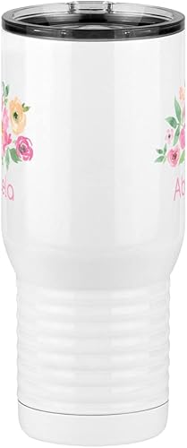 Miniatura 6 de Abuela Flowers - Vaso de café de viaje con asa y tapa deslizante, color blanco de 20 onzas, color camello polar, acero inoxidable, aislado al vacío