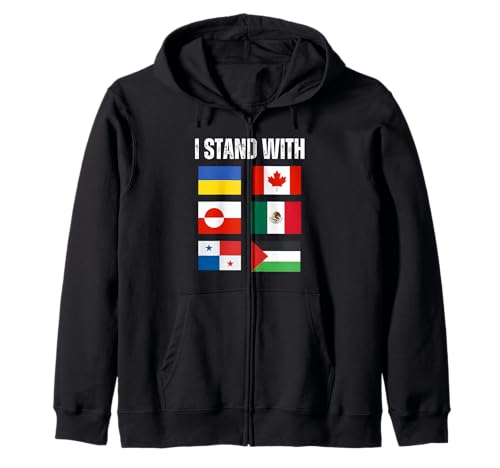 Estoy con Canadá Groenlandia México Panamá Gaza Ucrania Sudadera con Capucha