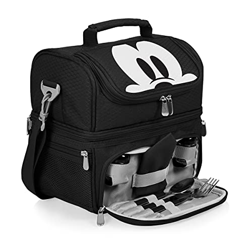 ONIVA - a Picnic Time brand - Disney Mickey Mouse Pranzo Lunch Bag - Insulated Lunch Box with Picnic Set - Lunch Cooler Bag, (Black) - Thumbnail 7