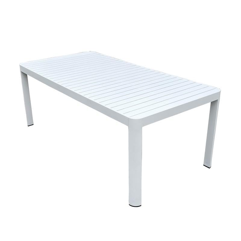 DRW Tavolo allungabile da esterno in alluminio, bianco, 75 x 240 x 90 cm