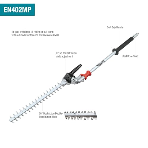 Makita XUX02SM1X6 18V LXT® Brushless Couple Shaft Power Head Kit w/String Trimmer, Pole Saw, Art. Hedge Trimmer & Blower Attachments (4.0Ah) by Makita - Image 5