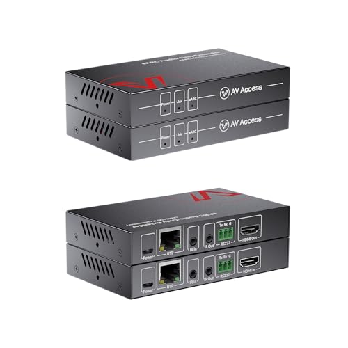 AV Access eARC & ARC Audio Extender Over Cat 5e/6/6a/7 Ethernet Cable Up to 100m/330ft, Audio Extender with 2-Way IR, RS232 & CEC, Ideal for Home Theater