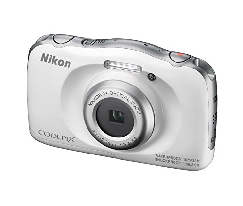 Image of Nikon Coolpix W100 13.2 MP Point and Shoot Digital Camera (White) with 3X Optical Zoom, Card and Camera Case