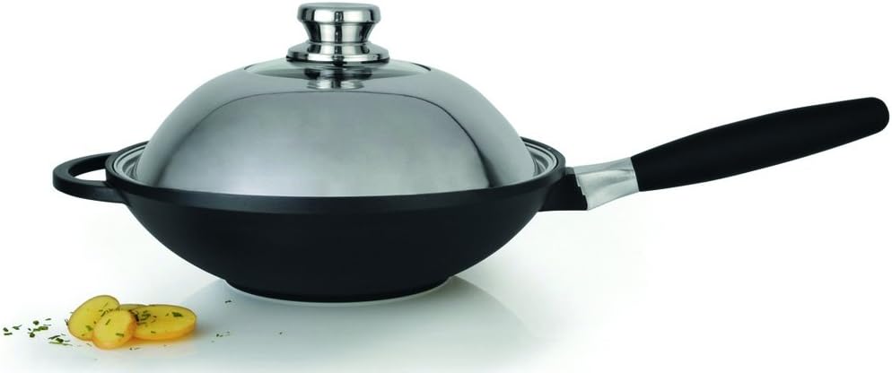 Wok Eurocast 11 pulgadas con tapa antiadherente
