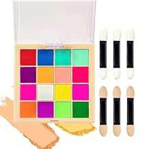 RoseFlower Nail Art Palette, 16 Colors Pigment Powder for Nails, Colorful Luminous Ombre Nail Pigment Powder, Nail Glitter Powder for Nail Art, Nail Palette Nail Powder Makeup Set C