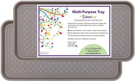 SassiLeaf Multi-Purpose Tray in Decorator Colors - 30” L x 15” W x 1.20” H (Slate Gray Set of 2)