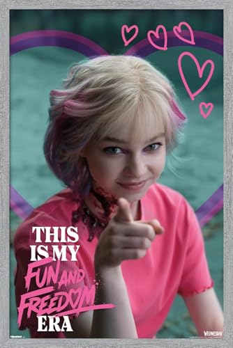 Trends International Wednesday: Season 2 (2025) - Enid Fun And Freedom Wall Poster, 34L x 22.4W, Gray Framed Version