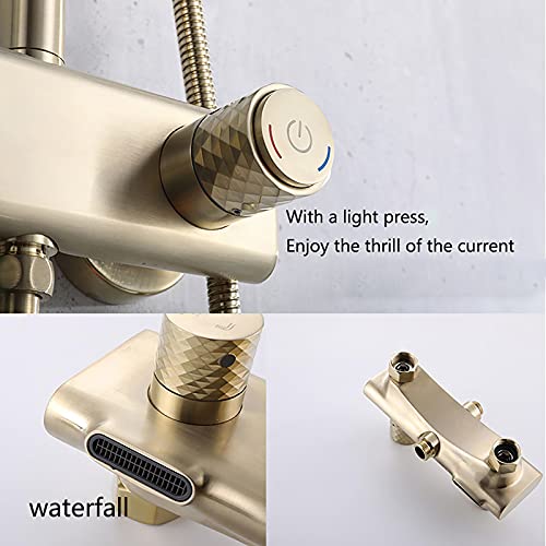 Ensemble douche laiton classique rétro avec robinet cascade luxe - 5