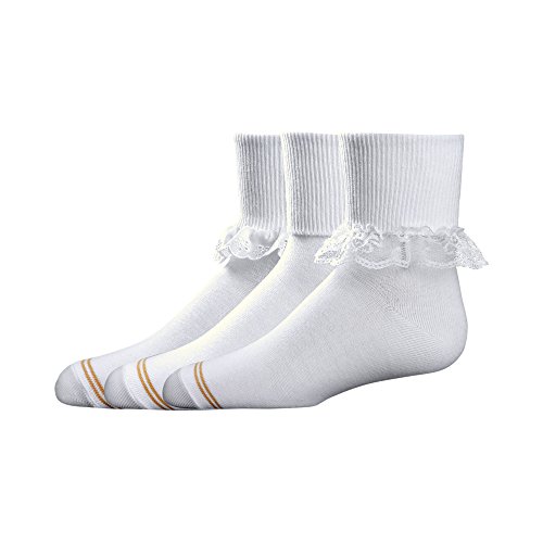 Gold Toe Little Girls' 3 Pack Dressy Turn Cuff