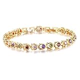 Women Bracelets, 18K Multi-Gemstone and Diamond Tennis Bracelet Gold Heart Bracelets for Women (Diamond Bracelet)