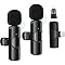 Lavalier Mikrofone für iPhone,Kabellose Clip-Mikrofone (iOS&USB-C 2Mic) für Videoaufnahmen,Interviews,Konferenzen,Podcasts,Live-Streaming