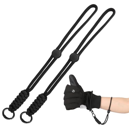 [Yodazou] グローブリーシュ リーシュコード グローブカフ スノボ スノーボード スキー 手袋紐 紛失防止 (ブラック)