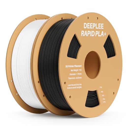 DEEPLEE Rapid PLA Plus Filament 1.75mm, High Speed 3D Printer Filament Up to 600mm/s, PLA+ Filament Dimensional Accuracy +/- 0.02 mm Fits Most FDM 3D Printer, Cardboard Spool 2 Pack 1kg Black & White