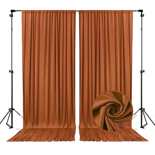 Image of 10 x 7 Feet Bronze Backdrop Curtain for Partie, Background Curtains for Photoshoot, Birthday, Wedding, Halloween, Thanksgiving, Christmas, New Year Party Decorations 5Ft x 7Ft, 2 Panels