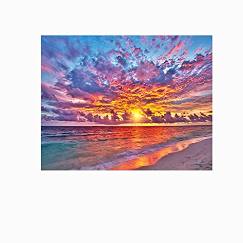 Papier peint canevas 3D coucher de soleil grand format impression HD moderne