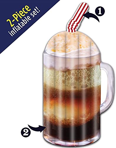 Root Beer Float And Noodle - Pool Float Tube, Inflatable Rafts For Kids & Adults - Large Blow Up Float For Summer Beach Swimming - Two Floats - Take2Floats #TOP6