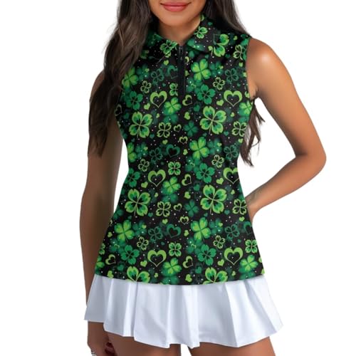 T-shirt de golf zippé femme Belidome à manches courtes pour le sport