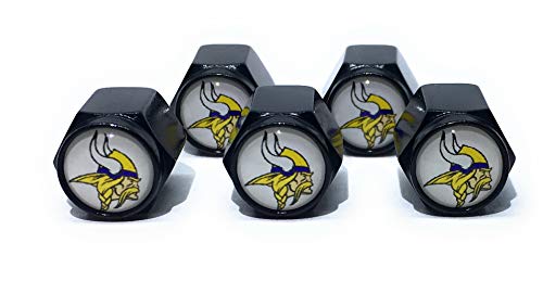 Buycleverly Minnesota Viking Metal Tire Valve Stem Caps Set/5 Pcs for Cars Sedan