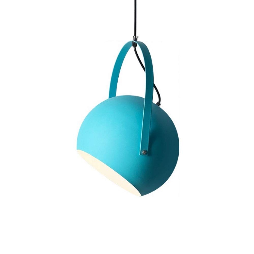 Chandelier créatif en aluminium bleu en forme de tambour pour hôtel et bar