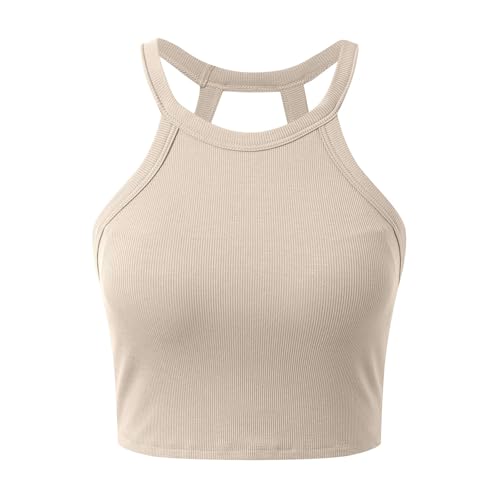 Debardeur Femme Top Soutien Gorge Intégré Mode Haut Blanc Chic Confortable Toute La Journée Ete Croc En Coton Respirant Été Pour Les Soirées Terrasse Camisole Débardeur Avec Integre Et Élégant