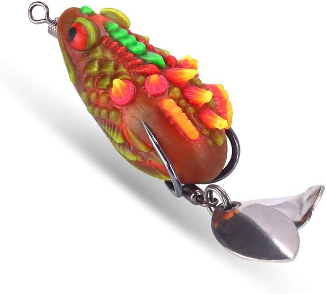 3pcs Simulation Frog Bait Upgrade Double Hook and Top Swivel Artificial Bait for Bass Catfish Fishing Bait