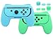 Produktbild Griffe Zubehör für Joy Con Controller Halterung für Switch & Switch OLED mit Joystick Kappen, Gummierte Comfort Grip für JoyCon mit 3 Paar Daumengriffen - Grün/Blau