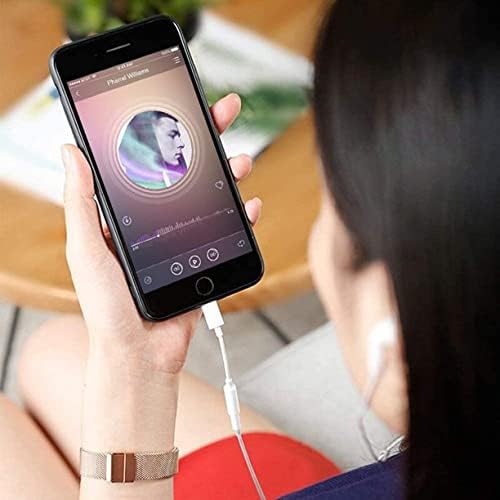 Miniatura 8 de Paquete de 2 adaptadores Lightning a conector de auriculares de 0.138 in para iPhone, certificado Apple MFi, cable adaptador de cable auxiliar con