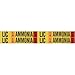 Brady 90432, 0.75" Dia. Thru 2.375" Dia. Vinyl LIC Liq Ammonia High Pipe Marker, 50 Cards of 4 Labels