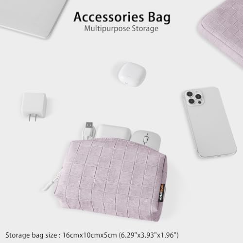 Funda para portátil de 16 pulgadas impermeable con bolsillo de accesorios morada 3