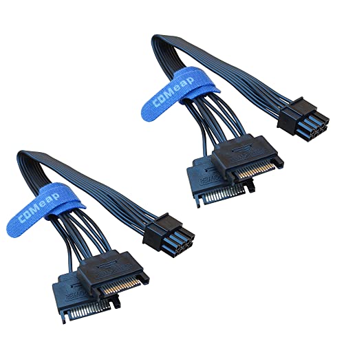 Cable divisor PCIe de 8 pines (6+2) a SATA dual COMeap, adaptador de alimentación de 23 cm, 2 unidades