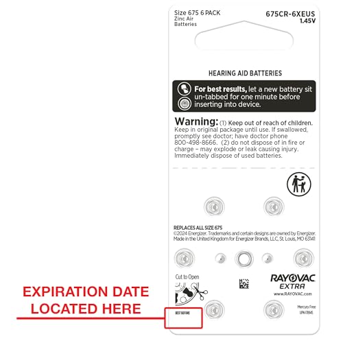 image for Rayovac® Extra hearing aid batteries size 675. Long-lasting mercury-f