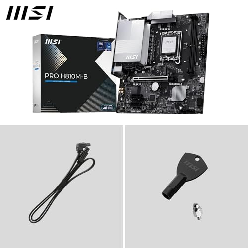 Image of MSI PRO H810M-B Motherboard, mATX - Supports Intel Core Ultra Processors (Series 2), LGA 1851 - DDR5 Memory Boost (6400 MT /s MAX), PCIe 5.0 x16, M.2 Gen4, 2.5G LAN