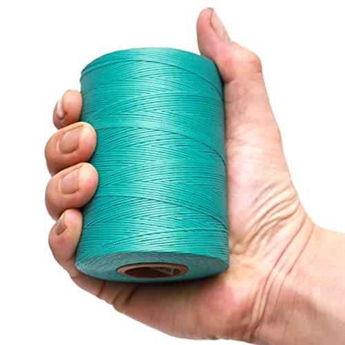 EXKALAFUL Waxed Thread,852Yards 150D 0.8mm Flat Polyester Wax Thread for Hand Sewing Leather Craft DIY Projects Shoes Repair Book Binding(Aquamarine)