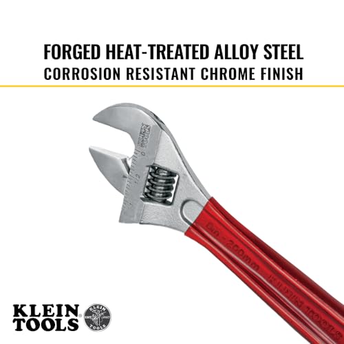 Klein Tools D507-8 Adjustable Wrench, Extra Capacity Jaw Forged Drive Wrench with High Polish Chrome Finish, 8-Inch by KLEIN TOOLS - Image 4