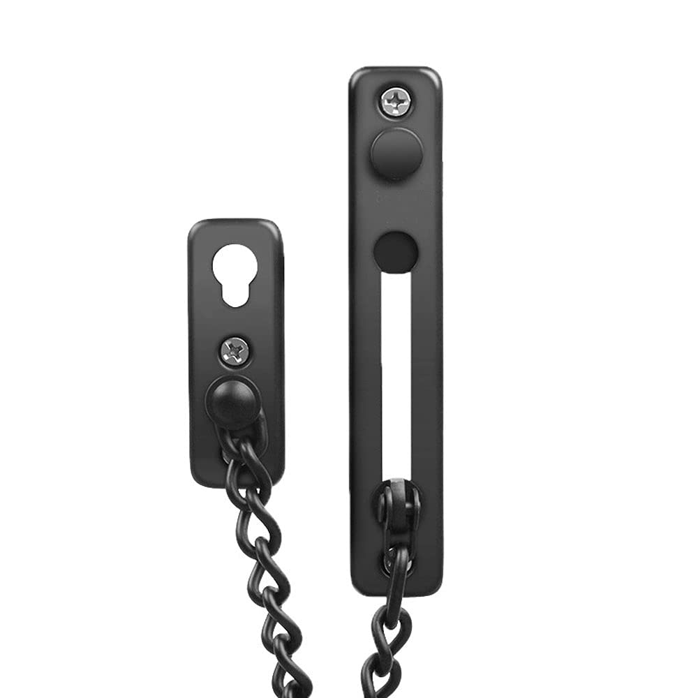 Extra Thick 304 Stainless Steel Door Chain Lock – Heavy Duty Anti-Theft Security Chain With Protective Cover, Matte Black