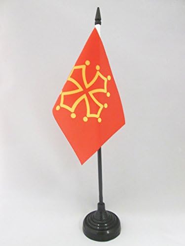 AZ FLAG, Midi-Pyrénées, Occitania Table Flag 4'' x 6'', French region of Midi-Pyrénées