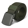 AiQInu Cinture da Uomo Elastica, 125 cm Nylon Cintura Tattica con Fibbia Plastica, Regolabile Cintura Uomo Senza Buchi, Veloce Attraverso il Controllo di Sicurezza Dell'Aeroporto