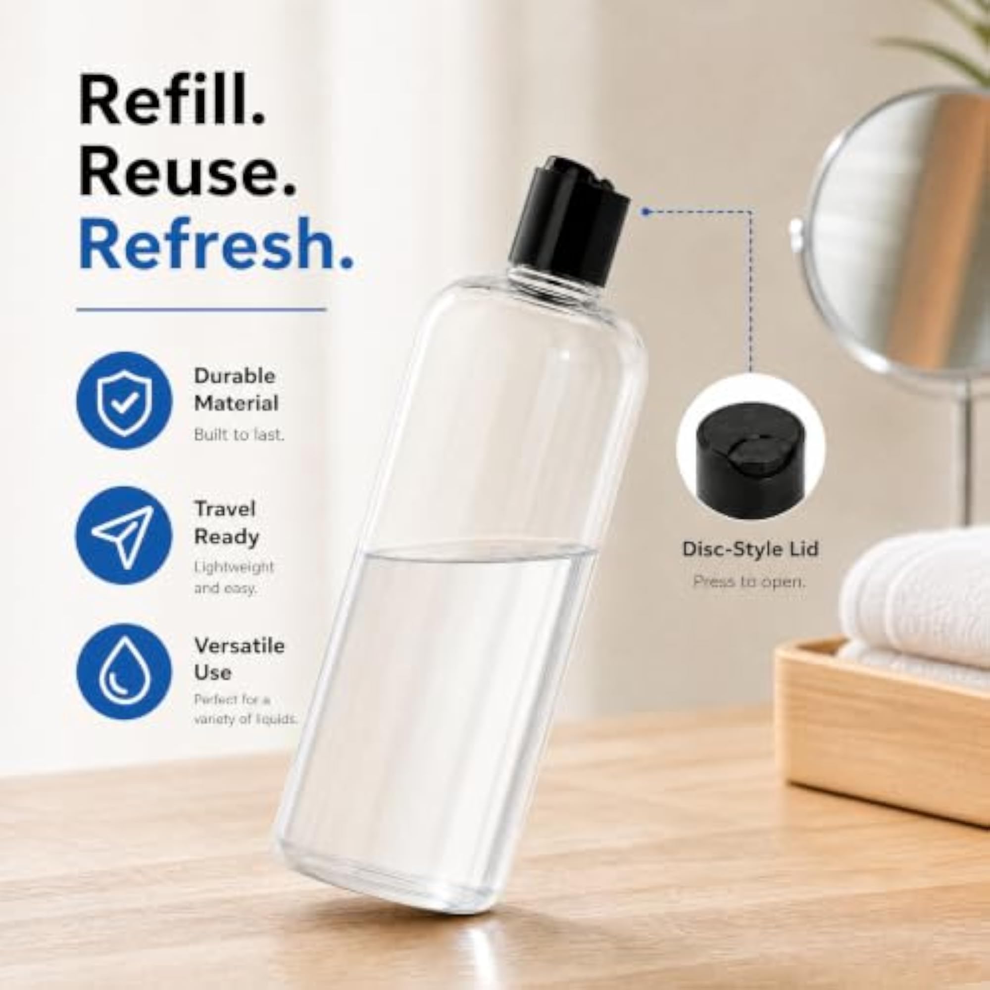 20 Pack 16oz Clear Plastic Empty Bottles