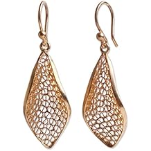 NOVICA Artisan Handcrafted Gold Vermeil Filigree Dangle Earrings Sterling Silver Plated No Stone Peru [1.7 in L x 0.6 in W] Emerging