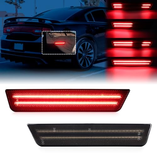 FetonAuto Sequential LED Rear Bumper Red Side Marker Lights