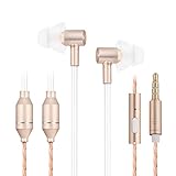 Top 10 Best Low Emf Headphones for Safe Listening 5 ibrain Air Tube Headphones EMF Free Airtube Earbuds Wired Air Tube Headset with Microphone in Ear Earphones Noise Cancelling for Safe Listening - Gold