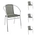 Produktbild Mojawo Qualität 4 Stück Aluminium/Polyrattan Bistrostuhl stapelbar Stapelstuhl Campingstuhl Gartenstuhl Balkonmöbel Gartensitzmöbel Silber/Grau