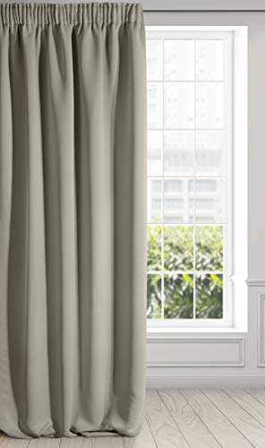 Eurofirany LOGAN Extra Long Blackout Curtain, 1 Unit Rod Pocket, Rufflette Tape