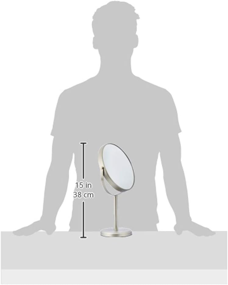 Amazon Basics Dual Sided Tall Vanity Mirror, Nickel