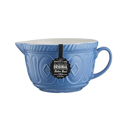 Mason Cash Tigela de mistura de massa resistente a lascas de cor azul claro, cerâmica, 26 x 7,6 x 13